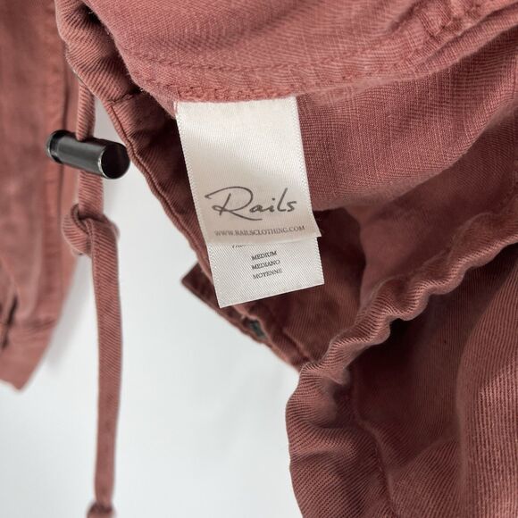 Rails Jacket Size Medium Womens Brick Red Collins Utility Military Twill Linen - Picture 7 of 9